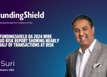 FundingShield Q4 2024 Wire Fraud Risk Report showing nearly half of transactions at risk
