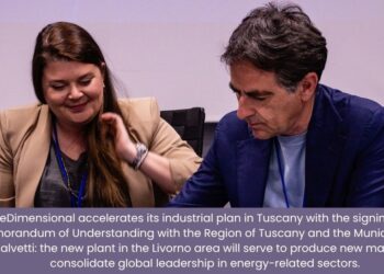 BeDimensional accelerates its industrial plan in Tuscany with the signing of a Memorandum of Understanding with the Region of Tuscany and the Municipality of Collesalvetti: the new plant in the Livorno area will serve to produce new materials and consolidate global leadership in energy-related sectors.